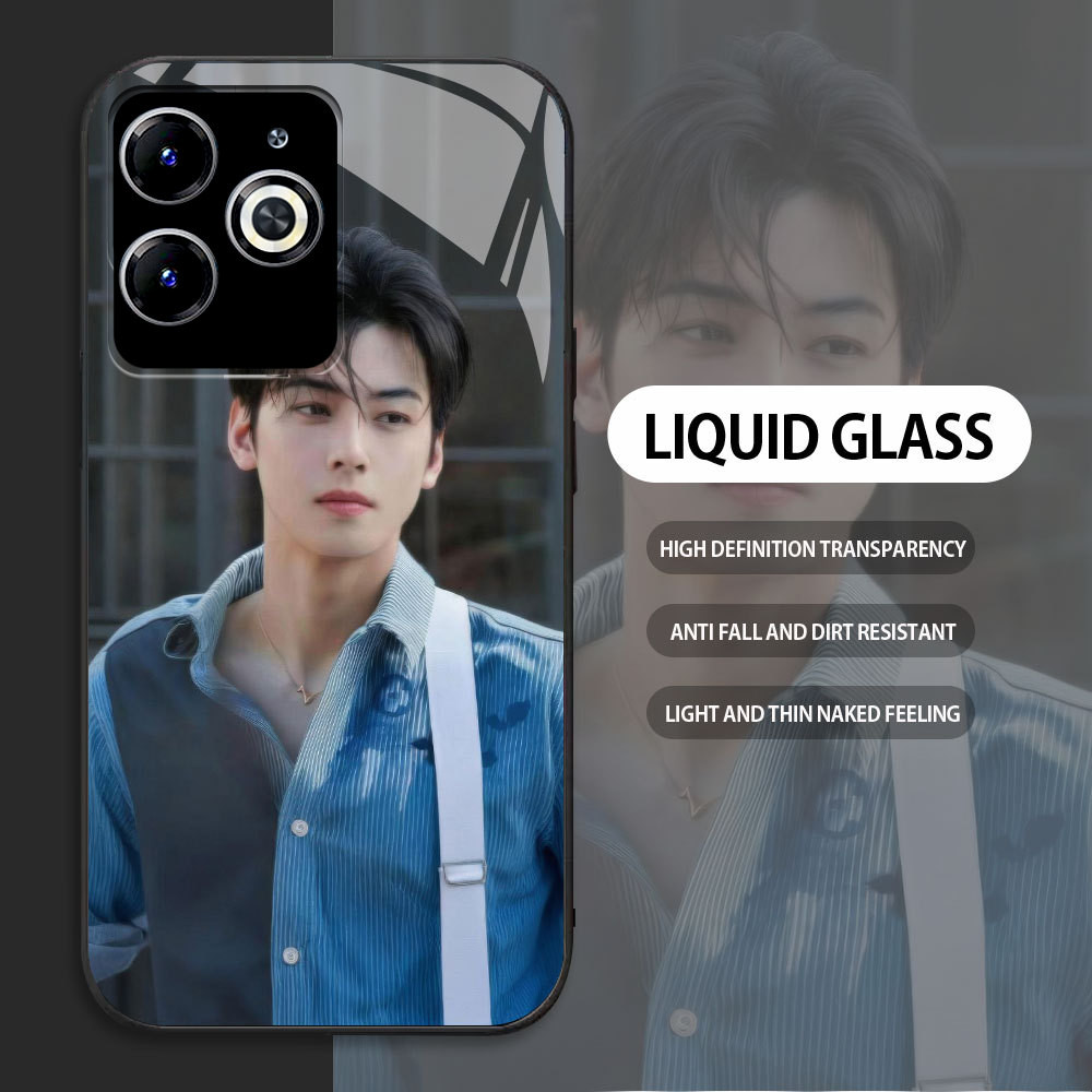 Tempered Glass case For INFINIX Smart 5 2020 6 7 8 kasing Handphone  Pola Cha Eun Woo  Casing HP Cus