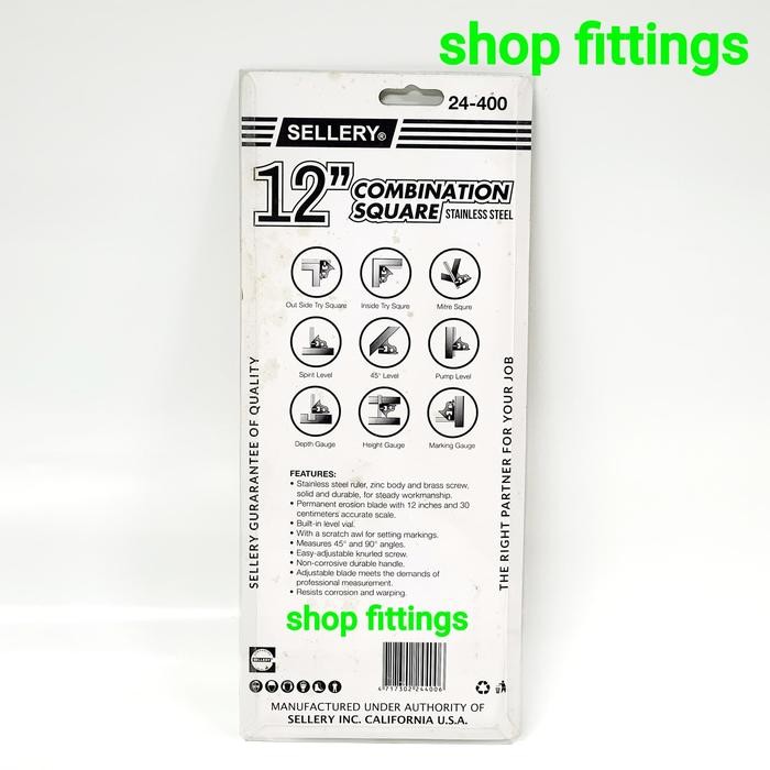 Spesial Sellery 24 400 Siku Tukang Kombinasi 30Cm Waterpass Combination Square Terlariss 