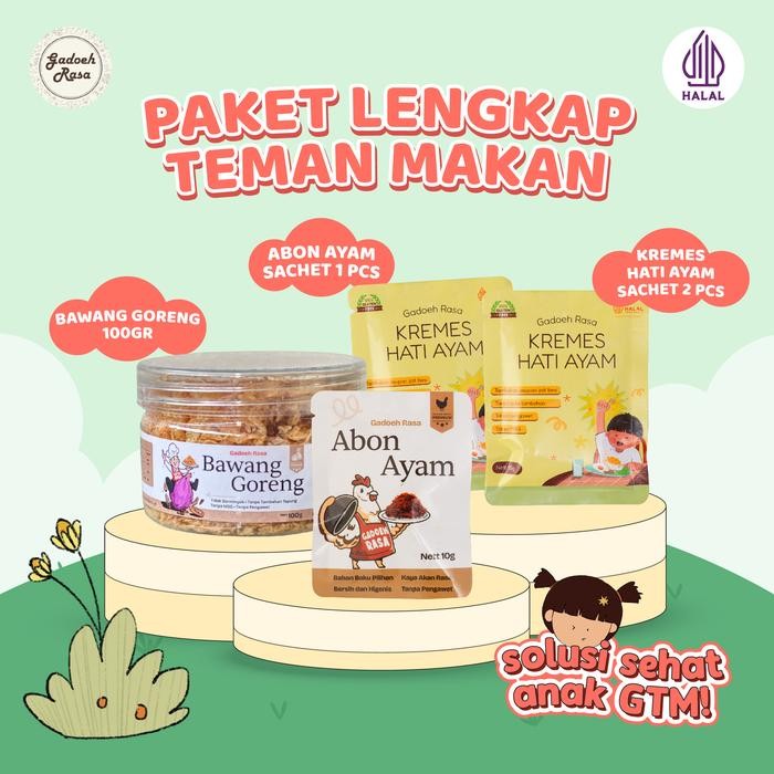

NEW PRODUK GADOEH RASA PAKET LENGKAP TEMAN MAKAN - BAWANG GORENG 100GR + SACHET KREMES HATI AYAM