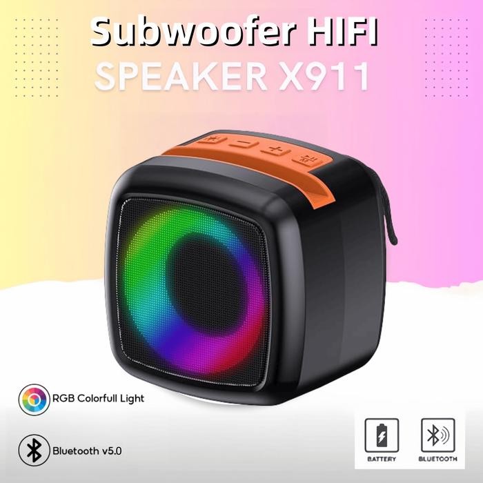 INKAC X-911 Speaker Subwoofer Super Bass Lampu Led RGB MegaBass Disco Speaker Wireless Pc Komputer