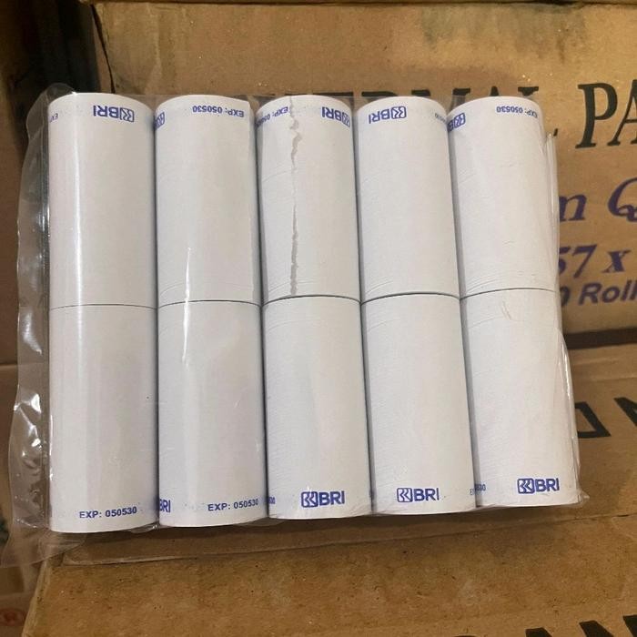 

kertas struk kasir thermal murah logo bank BRI 58/57x30mm isi 10 pcs