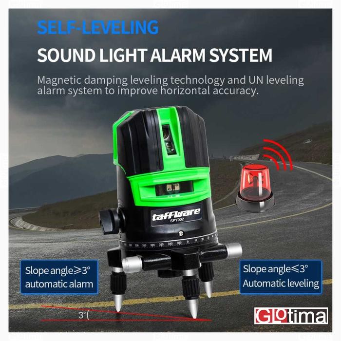 Gercep Self Leveling Projector Green Laser 2 Line Waterpass Laser Digital Terlariss 