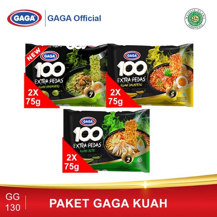 

Pilihan- Gaga 100 Extra Pedas Kuah Habanero 2 Pcs, Kuah Jalapeno 2 Pcs Dan Kuah Soto 2 Pcs