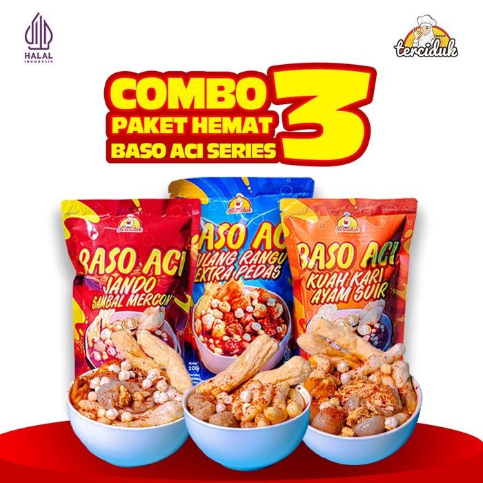 

Pilihan- Paket Bundling Hemat 3 Bungkus Terciduk Food - [Baso Aci Jando Sambal Mercon + Baso
