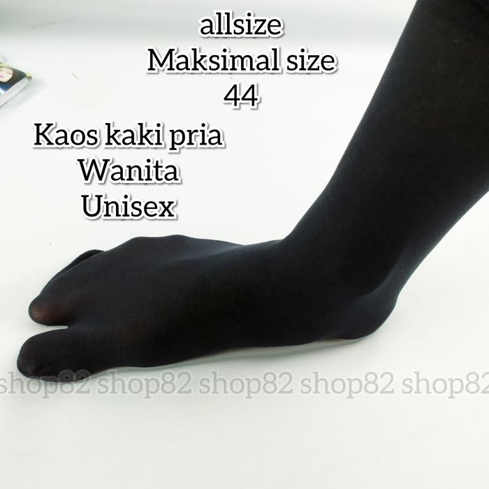 pita 6 pcs Kaos kaki jempol panjang pria wanita hitam cream putih syari hijab stocking Elastis