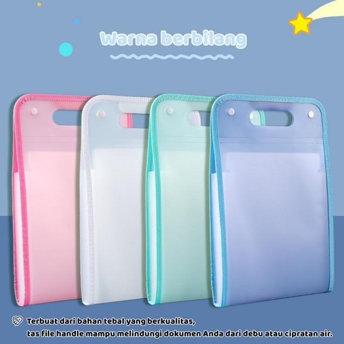 

jjm - Tas file handle A4 FREE STIKER Organizer file bag ATK waterproof anti air Map tas dokumen