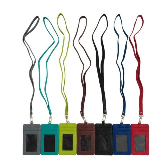 

jjm - Name Tag Kulit / Tali ID Card Holder / Gantungan ID Card Kulit Sintetis