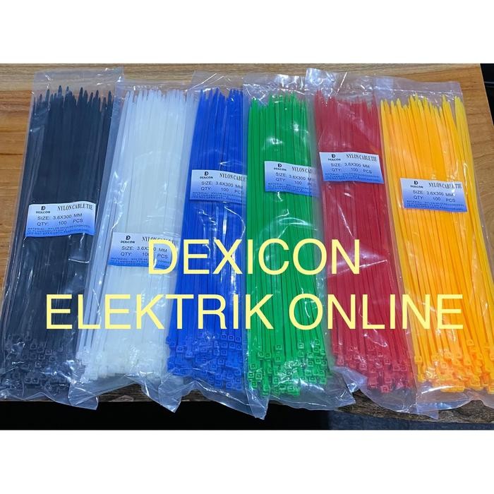 

jjm - Ties 30 cm/uk 3.6x300mm/kabel dasi/kabel serut/kabel pengikat/cabletie