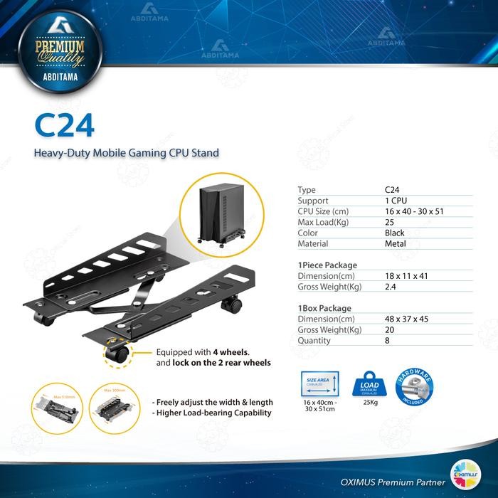 

jjm - Rak CPU Tray CPU Tempat CPU tatakan Adjustable Width CPU OXIMUS C24