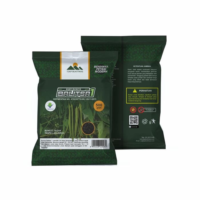 Benih Buncis Tegak (Tanpa Lanjaran) 500Gr Bersertifikat Tjap Bukitmas