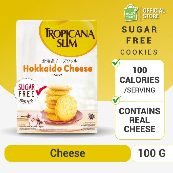 

[GIFT] Tropicana Slim Hokkaido Cheese Cookies 5 Sachet - Snack Bebas Gula, 100 Kalori