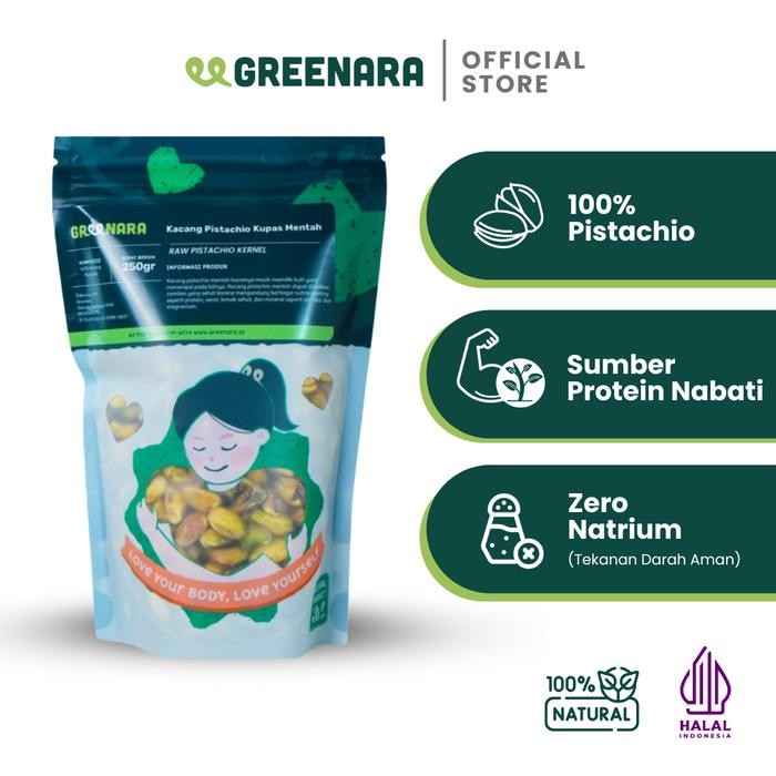 

Greenara Kacang Pistachio Kupas Mentah 250gr