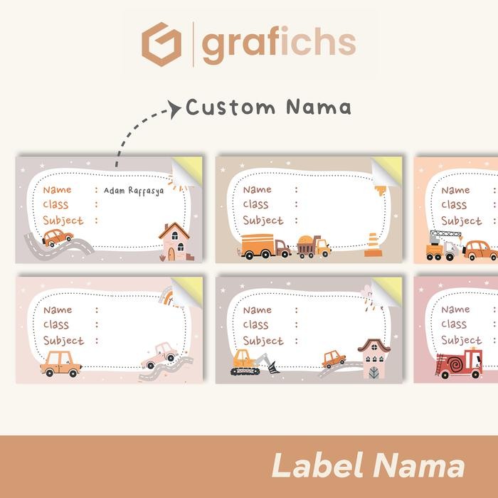

Pilihan- [20 Pcs] Stiker Label Custom Nama Buku Sekolah Anak By Grafichs Sn27