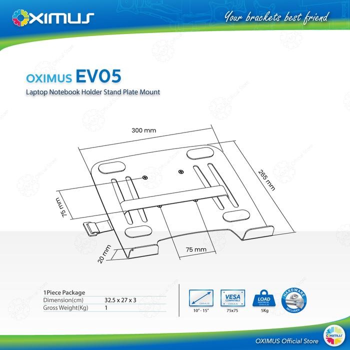 

Pilihan- Bracket Laptop Notebook Holder Stand Plate Mount Oximus Ev05 Black Computer