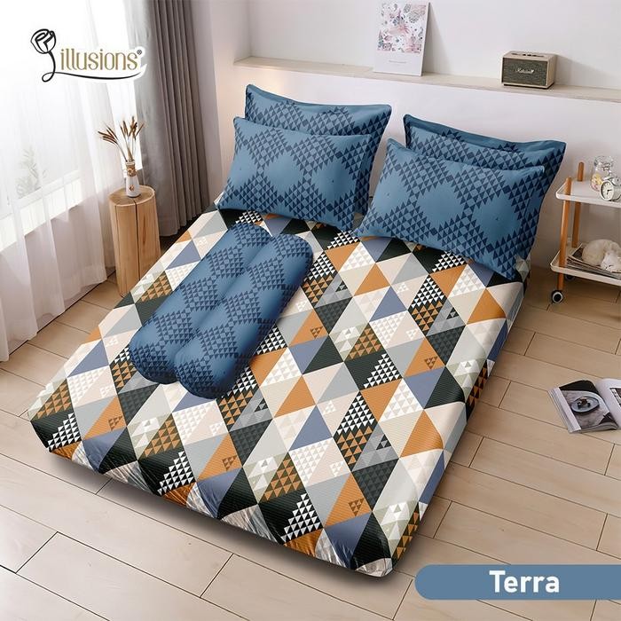 Illusion - Sprei Queen Size Illusion 160X200 Motif Terra