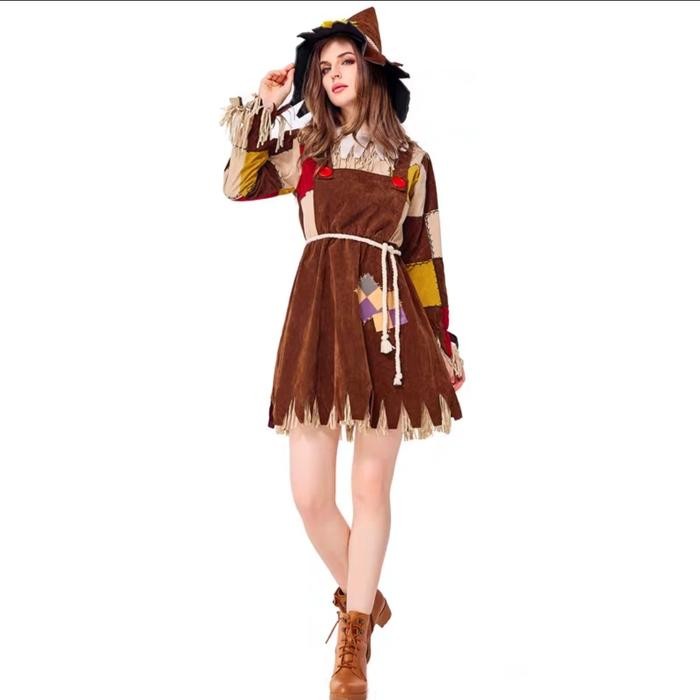 Scarecrow The Wizard Of Oz Woman Costume Halloween Wanita Orang Sawah
