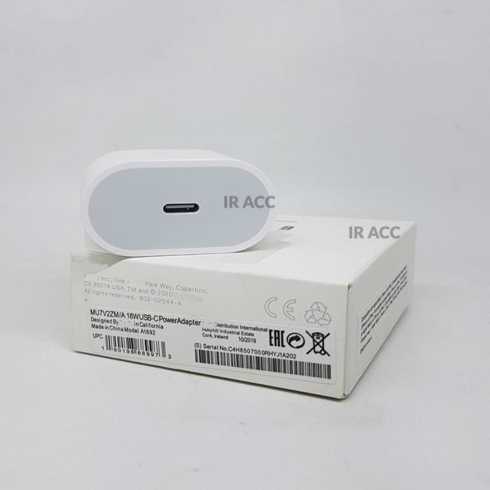 ORIGINAL 100% Adaptor Batok 18 Watt / 20 Watt Charger Iphone 11 12 Pro