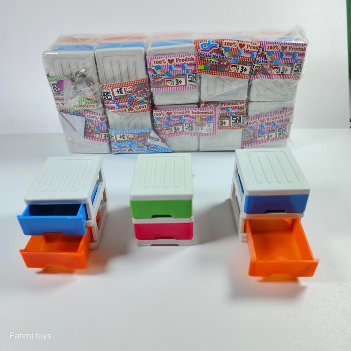 10 pcs Mainan laci mini 2 susun mainan rak plastik mainan anak anak