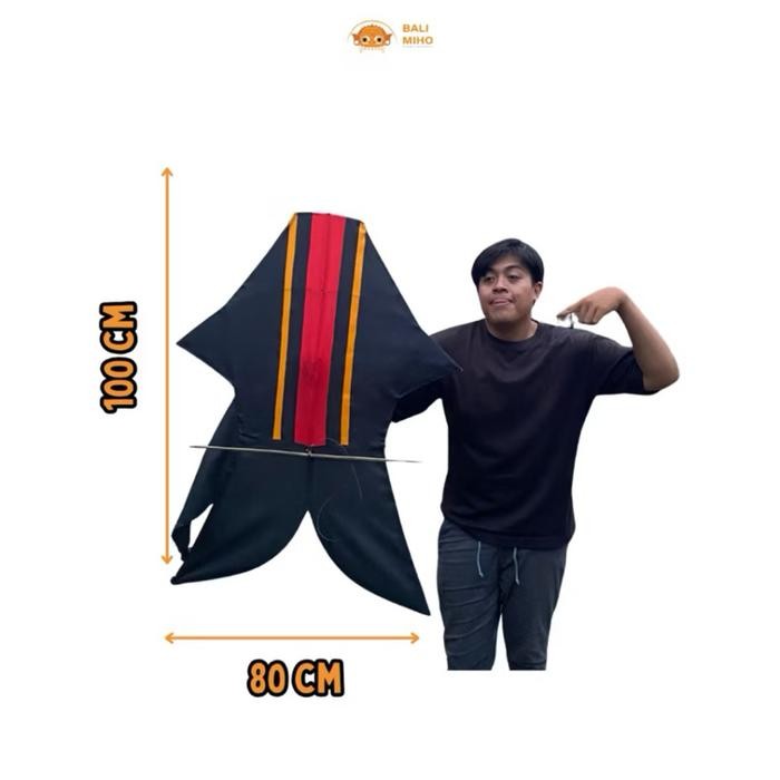 Layangan Bebean Kain 80 x 1 meter - Bebean Kain - Layangan Ikan Bali - Layangan Knockdown - Bebean