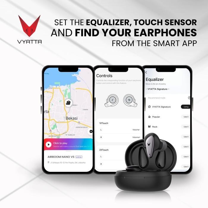 VYATTA AIRBOOM NANO VS TWS BLUETOOTH HEADSET EARPHONE GAMING