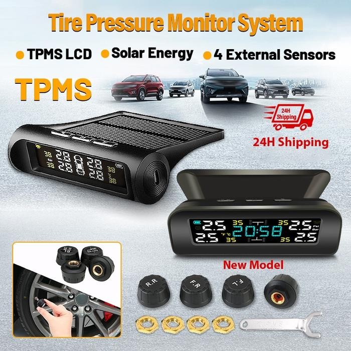 Pilihan- [Garansi 2 Tahun] Solar Tpms T12/T1 Alarm Pengukur Tekanan Ban Mobil Dengan Layar Lcd