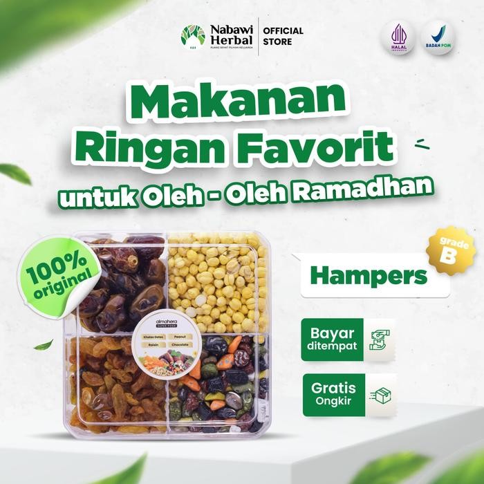 

TERLARIS Hampers Kurma Kacang Almond Coklat - Parsel Parcel Ramadhan Mix - nabawiherbal READY STOCK