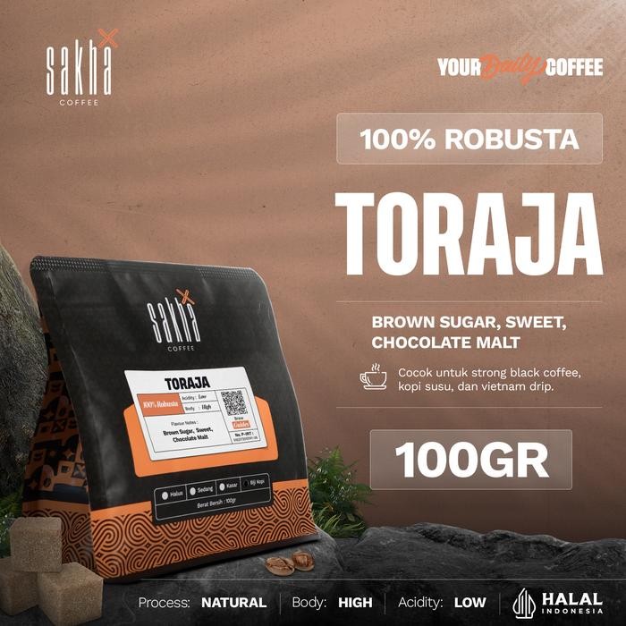 

Pilihan- Biji Kopi Robusta Toraja Sulawesi Coffee Roast Beans Espresso 100 Gram