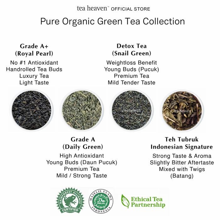 

Pilihan- Teh Hijau Organik Premium Chinese Royal Pearl Green Tea