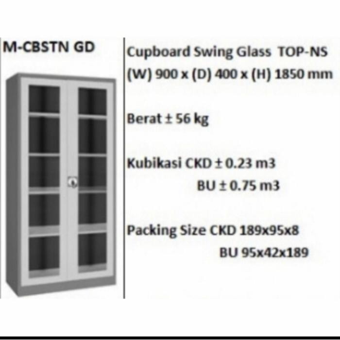 

Khusus Gosend! Lemari Arsip File Besi Tinggi Pintu Kaca Swing Top Cbstn Gd