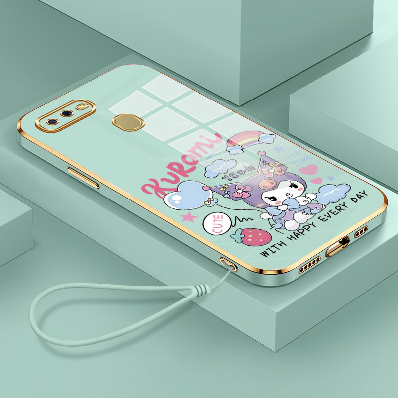 Casing Hp Untuk OPPO A7 A5s A12 A12s A11k Case Casing HP pola kelinci lucu Kesing Cesing tali berlap