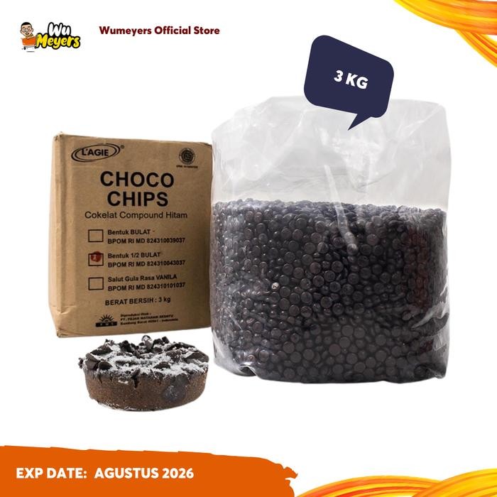 

Umbara.shop Lagie Choco Chips 1/2 BLT 3 kg Topping Bahan Kue