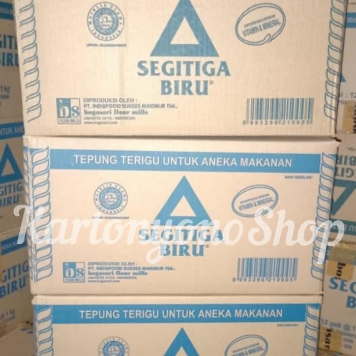 

Tepung Terigu Segitiga Biru Bogasari 1kg Per Dus isi 12kg