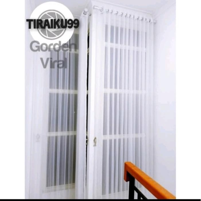Pilihan- Vitrase Gorden Jendela Model Ring Lebar 100 & 150 Cm Hordeng Putih Polos Tirai Jendela