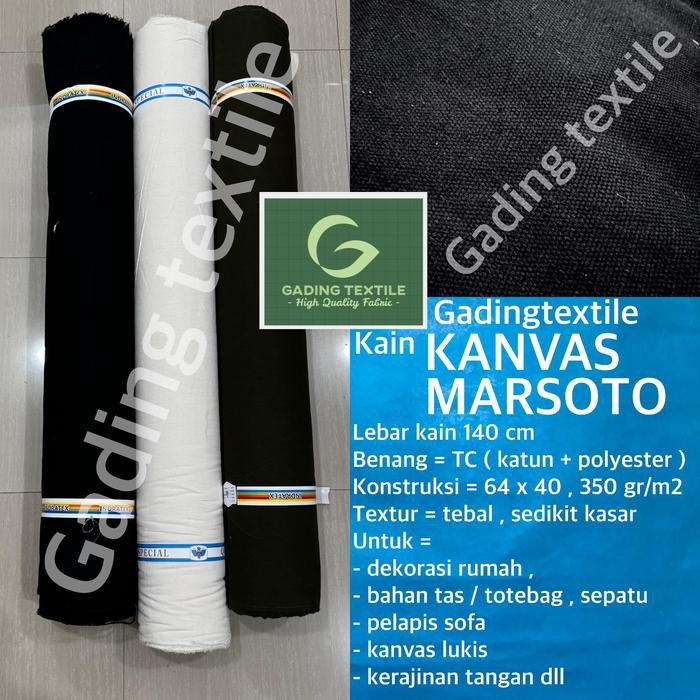 

( PER 1 ROLL ) KAIN KANVAS CANVAS MARSOTO TC TETORON KATUN LEBAR 140 CM ISI 40 METER WARNA PUTIH