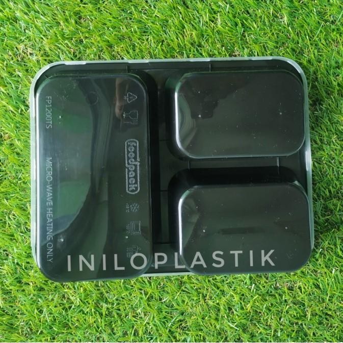 Thinwall Foodpack Sekat 3 / Kotak Makan Sekat 3 + Tutup - 25Pcs