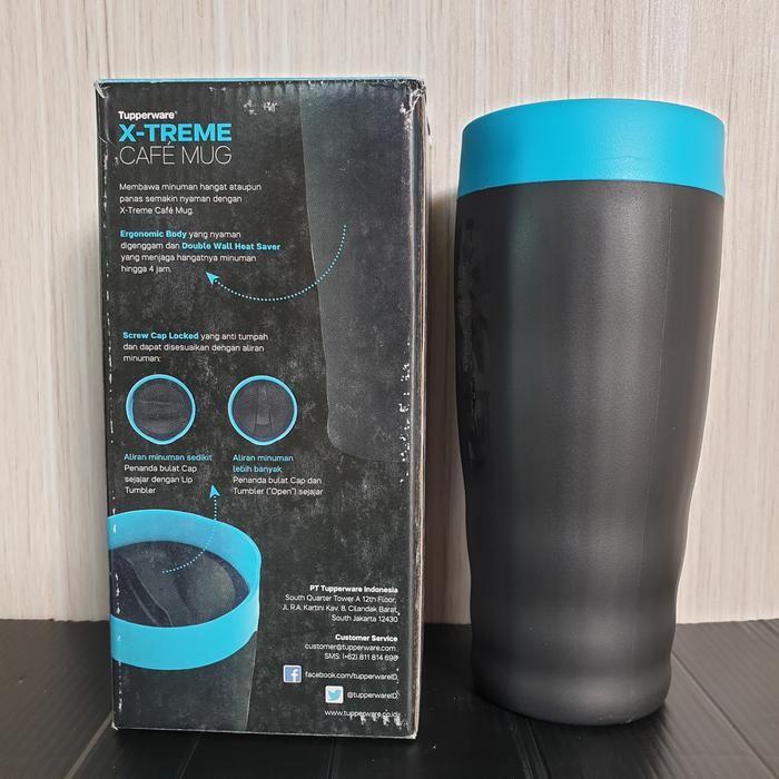 Extreme Cafe Mug 350ml Tupperware Cangkir panas dingin dengan tutup