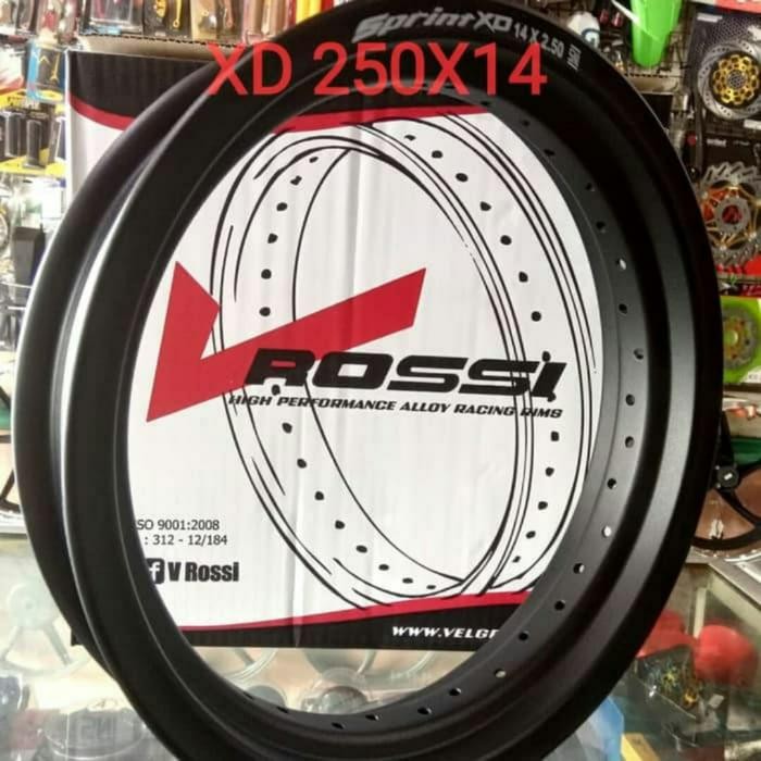 VELG JARI-JARI ROSSI SPRINT XD UKURAN 250 RING 14 HITAM 36 HOLES