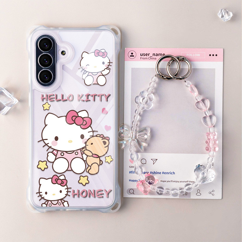 【Case+Gantungan Hp】 Suka Hello Kitty Untuk Soft Casing Hp Oppo A5I Proa5X A3X A5 2025 A16 A60 A3 A18