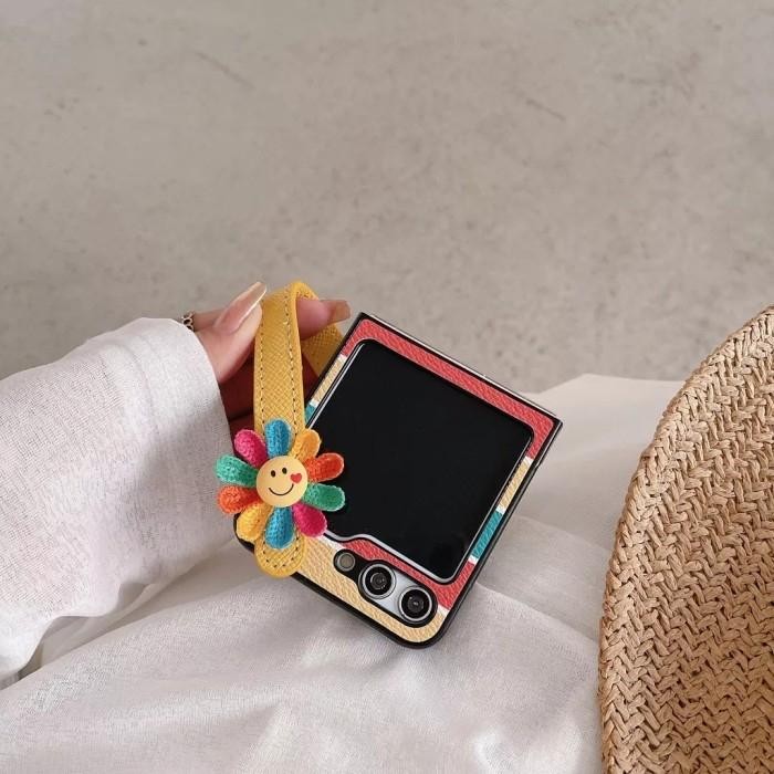 flower holder strap case samsung z flip 5 z flip5 casing tali zflip 5