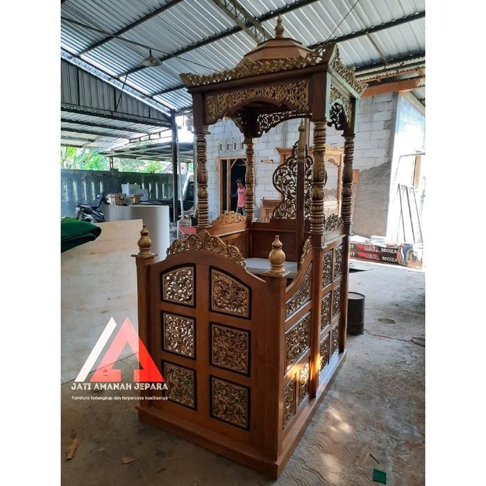 DISKON mimbar masjid, mimbar masjid mininalis, mimbar masjid kayu jati asli, mimbar masjid pintu