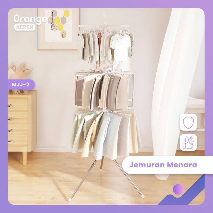 Ikea Livien - Jemuran Menara Pakaian Bahan Tiang Besi Stainless Dan Gantungan Plastik Pp