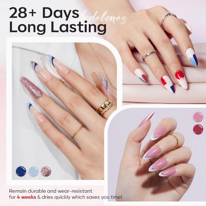 

Promo Modelones 40 Pcs Gel Polish Set Kutek Gel Cat Kuku Paket Nail Art Polandia 36 Warna Nude Pink