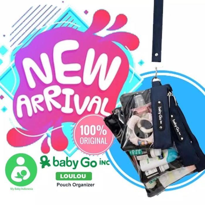 New BabyGo Inc LouLou Pouch Organizer Tas Mini Stroller Bayi Black/Blue
