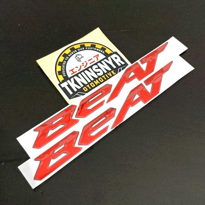 Emblem Logo Honda BeAT Deluxe Merah Sepasang