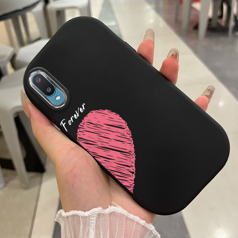 Casing Hp Untuk Samsung Galaxy A02 M02 Case Casing Graffiti setengah hati pola HP Kesing bulat gemuk