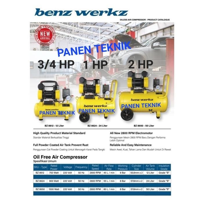 COMPRESOR BENZ OILESS MESIN KOMPRESOR ANGIN LISTRIK SILENT TANPA OLI