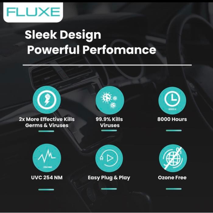 FLUXE LAMPU UVC BEBAS OZON UNTUK MOBIL