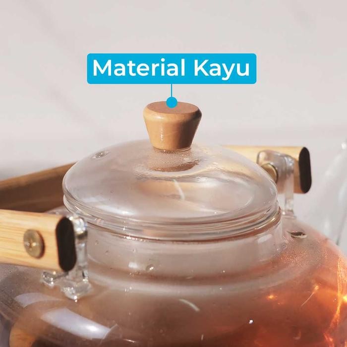 TEKO PITCHER TEAPOT GLASS JAPANESE STYLE TAHAN PANAS API ONE TWO CUPS / POCI TEH JEPANG TRANSPARANT