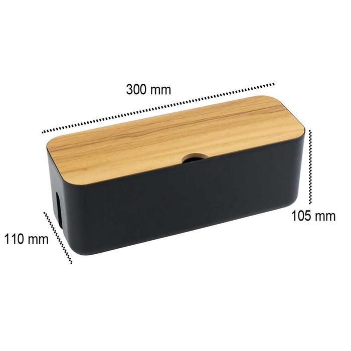 KOTAK KAYU ORGANIZER MANAJEMEN KABEL CHARGER