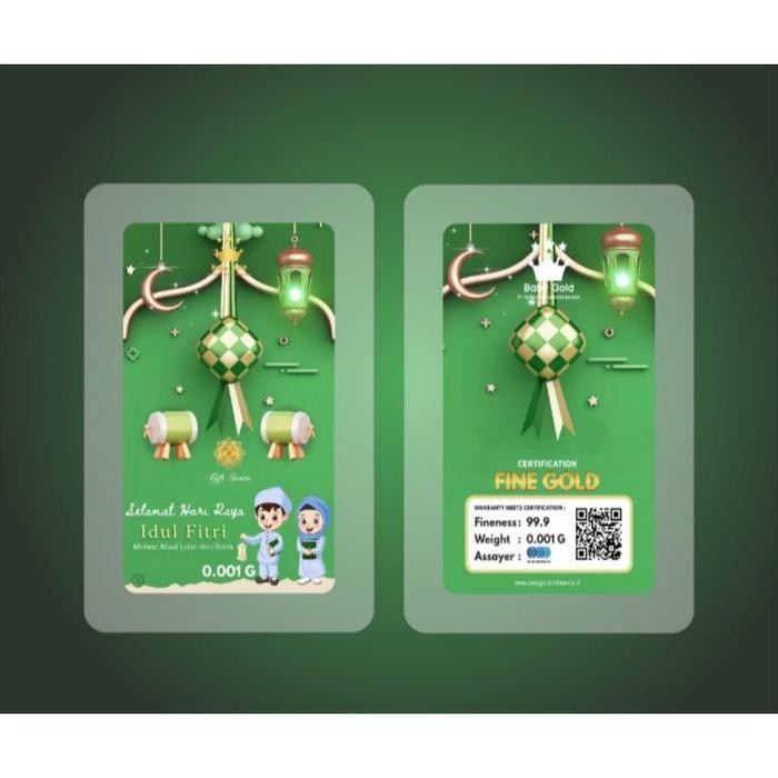 Baby Gold Hari Raya Idul Fitri 0.001 Gram Emas Mini Logam Mulia Gift